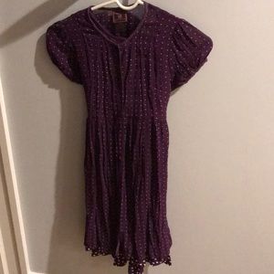 Purple polka dotted dress